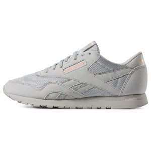 Reebok Classic Nylon TXT Turnschuhe Damen - Grau/Rosa/Gold - DE 215-KJY